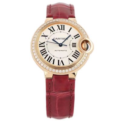 AF Factory Ballon Bleu de Cartier 33MM 18K Rose Gold Automatic Swiss movement replica watches USA